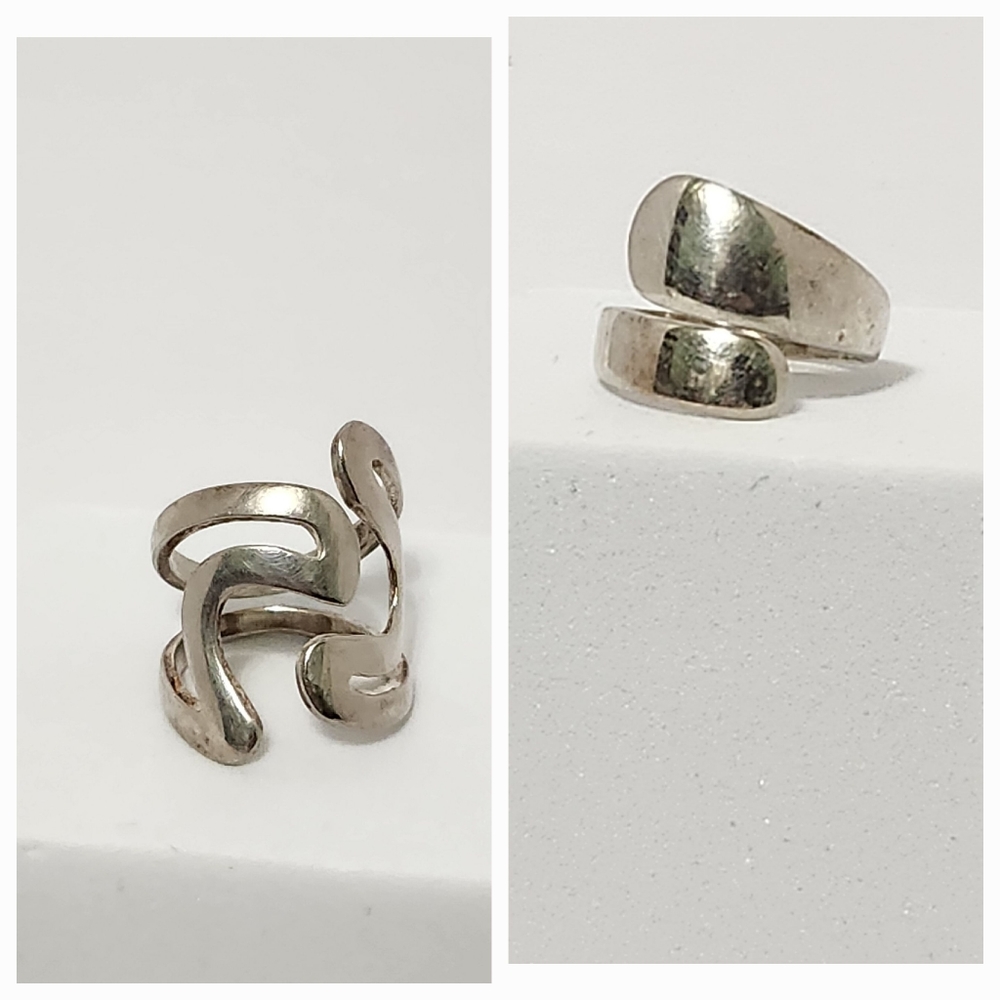 Bundle Sterling Silver Adjustable Wrap Rings, Siz… - image 1